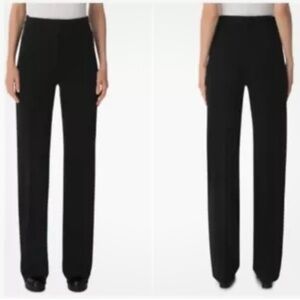 Akris Black Wool Crepe Classic Straight Leg Dress Pant NWOT